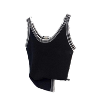 French knitted camisole womens design niche short sleeveless top suit bottoming shirt small fragrance style inner wear