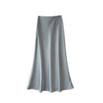 Satin acetate silky skirt for women summer new high-waisted slimming hip fishtail skirt elegant lady long skirt