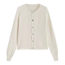 Gray knitted cardigan sweater jacket for women 2024 spring and autumn new style thickened lazy style loose round neck top