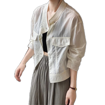 Long-sleeved Tencel sun protection shirt jacket womens summer new Korean style loose versatile and breathable thin jacket top