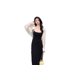 White sun protection shirt for women in summer with suspender skirt and cardigan high-end and versatile sun protection blouse