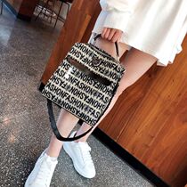 Hong Kong high-end summer backpack womens fashion super fire multi-function backpack Western-style canvas messenger bag trend