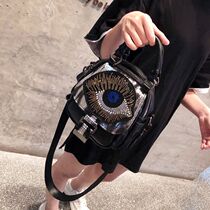 Hong Kong hot diamond leather soft leather backpack womens fashion all-match contrast small backpack multi-purpose shoulder messenger bag