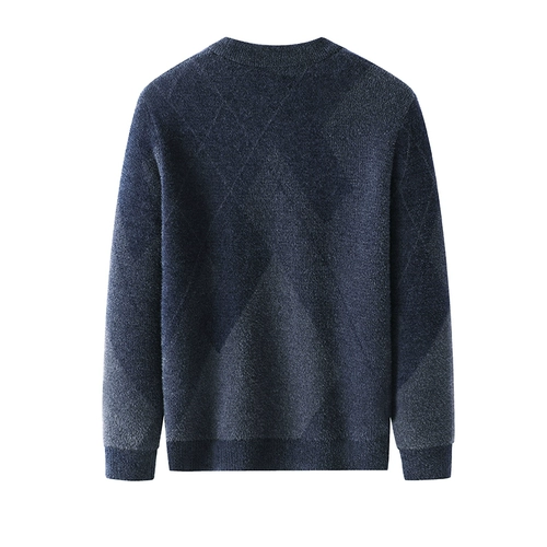 Демисезонный бархатный удерживающий тепло приятный телу трикотажный свитер, увеличенная толщина, круглый воротник