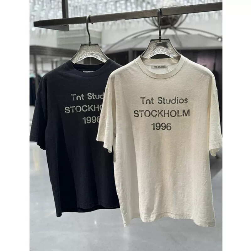 Blcgtnt Top Version! 1996 Print 85% Cotton 15% Linen Unisex Couple Loose Short Sleeve T-Shirt Trendy