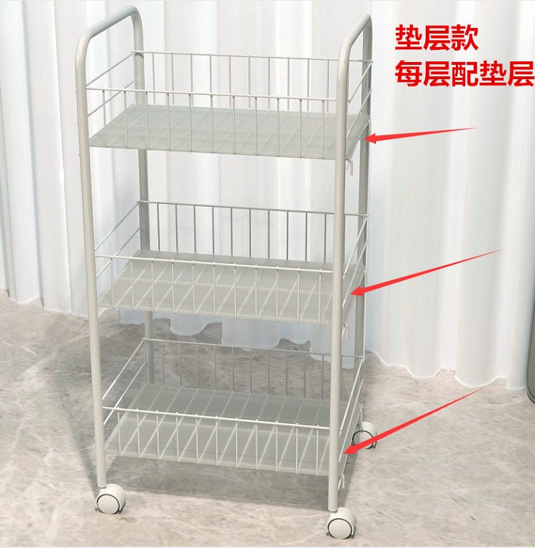 Living room snack cart multi-functional moon plastic shelf baby objects to the kitchen landing multi-floor wheel