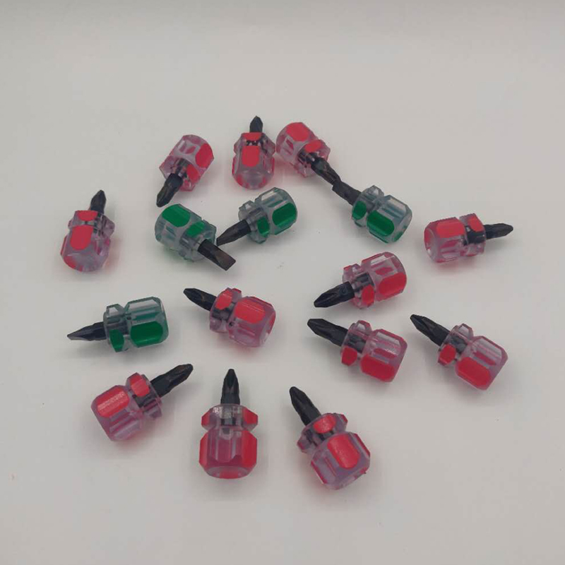 Ultra-short mini screwdriver Micro screwdriver short handle through the heart handle Radish head removal of small space screw sharp tool