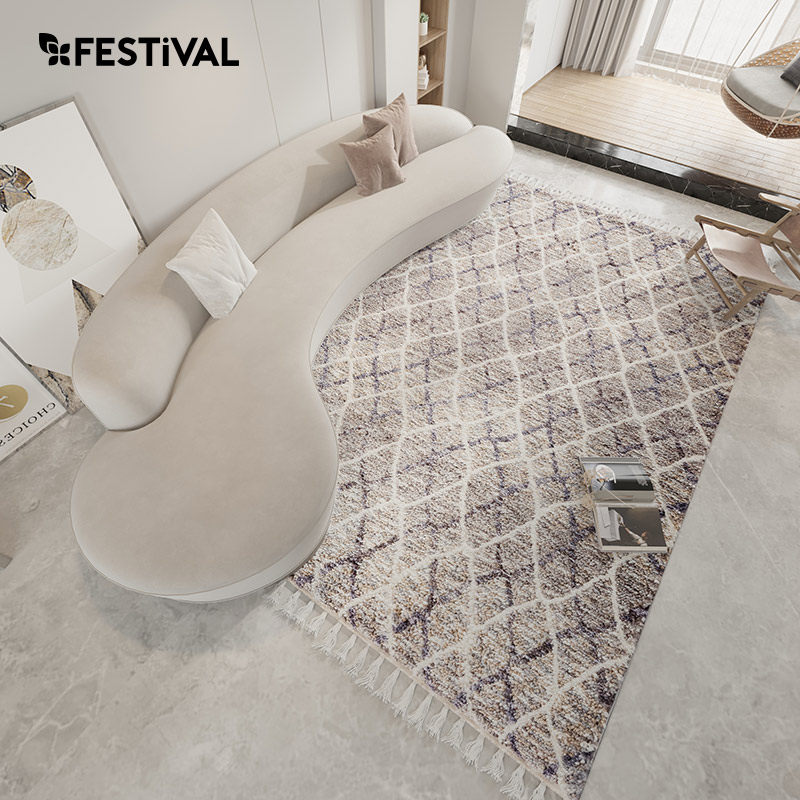 Turkish imported carpet bedside rounded carpet living room tea for Nordic simple soft household long blanket