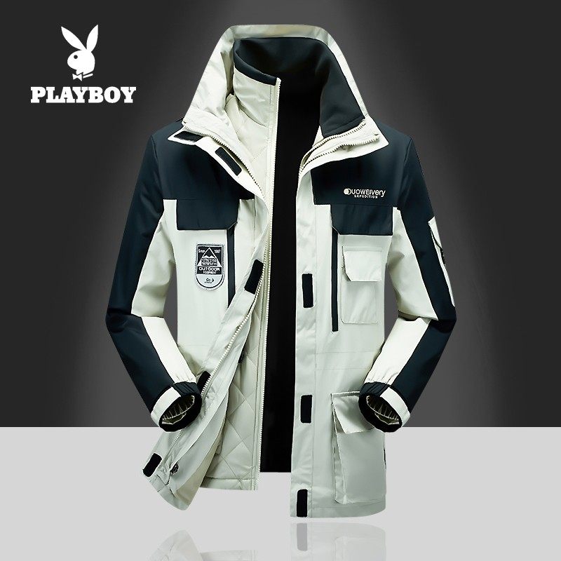Playboy jacket men and women US version 1990 waterproof and windproof tooling jacket outdoor Tibet ski mountaineering clothing
