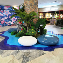 GRP Casual Seat Mall Beauty Chen Goose Pebble Styling Bench Outdoor Park Public Rest Stone Stools