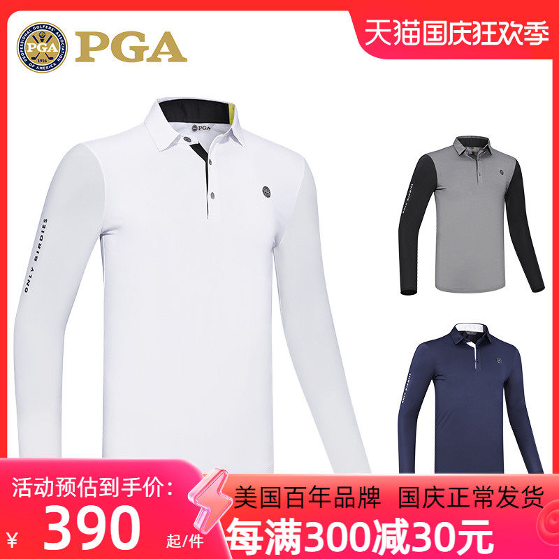 American PGA Golf Clothing Men Long Sleeve T-shirt Sport Men's Clothing Ice Silk Sunscreen Sleeves-Taobao