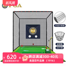 American PGA Stainless Steel Indoor and Outdoor Golf Practice Net Professional Swing Cage Putting Green Package