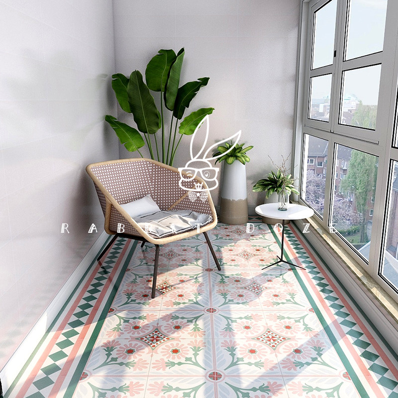 Nordic Ins Wind Bedroom DRESSING ROOM PINK LESS BACKGROUND WALL BRICK LIVING ROOM BALCONY PARQUET ANTI-SLIP FLOOR TILES 300 * 300
