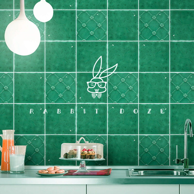 Dark green retro handmade brick Net red dining room bar kitchen powder room tile bathroom toilet wall brick