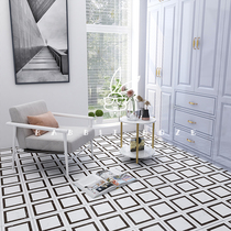 Nordic Wind Black And White Plaid Brick Retro Art Brick Balcony Kitchen Bedroom Toilet Floor Tiles Background Wall 200200