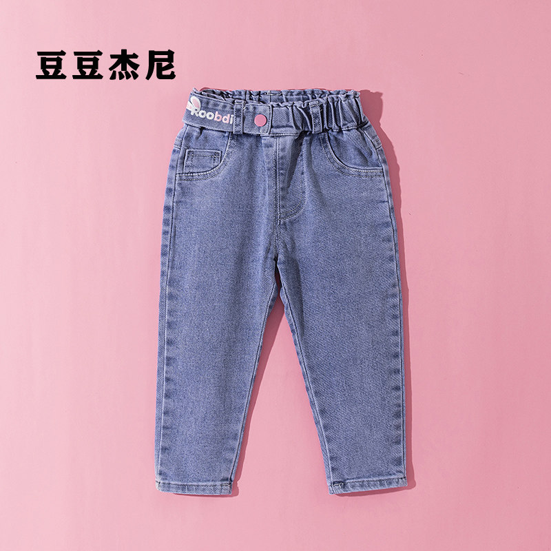 Girl Jeans Spring Dress 2022 Han Edition New Children's Pants Mid-Child Baby Pants 4 Spring Autumn Season 2-5