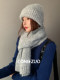 High-end small scarf for women to keep warm in winter, new high-end wool blended versatile gray neck gaiter, soft and waxy windproof scarf