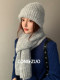High-end small scarf for women to keep warm in winter, new high-end wool blended versatile gray neck gaiter, soft and waxy windproof scarf