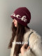American cold hat for women in winter warm outdoor mountaineering Baotou hat showing face small woolen knitted hat pile Baotou hat