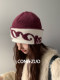 American cold hat for women in winter warm outdoor mountaineering Baotou hat showing face small woolen knitted hat pile Baotou hat
