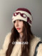 American cold hat for women in winter warm outdoor mountaineering Baotou hat showing face small woolen knitted hat pile Baotou hat