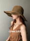 Designer high-definition large brim straw hat for women summer sun protection fisherman hat folding straw hat sun hat