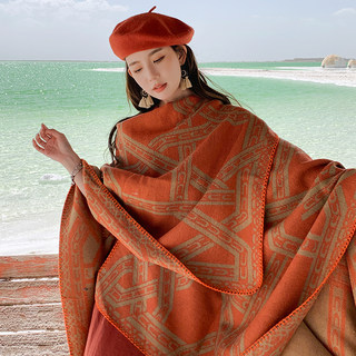 民族风披肩复古女款保暖出游披风旅游拍照外搭斗篷草原沙漠围巾女