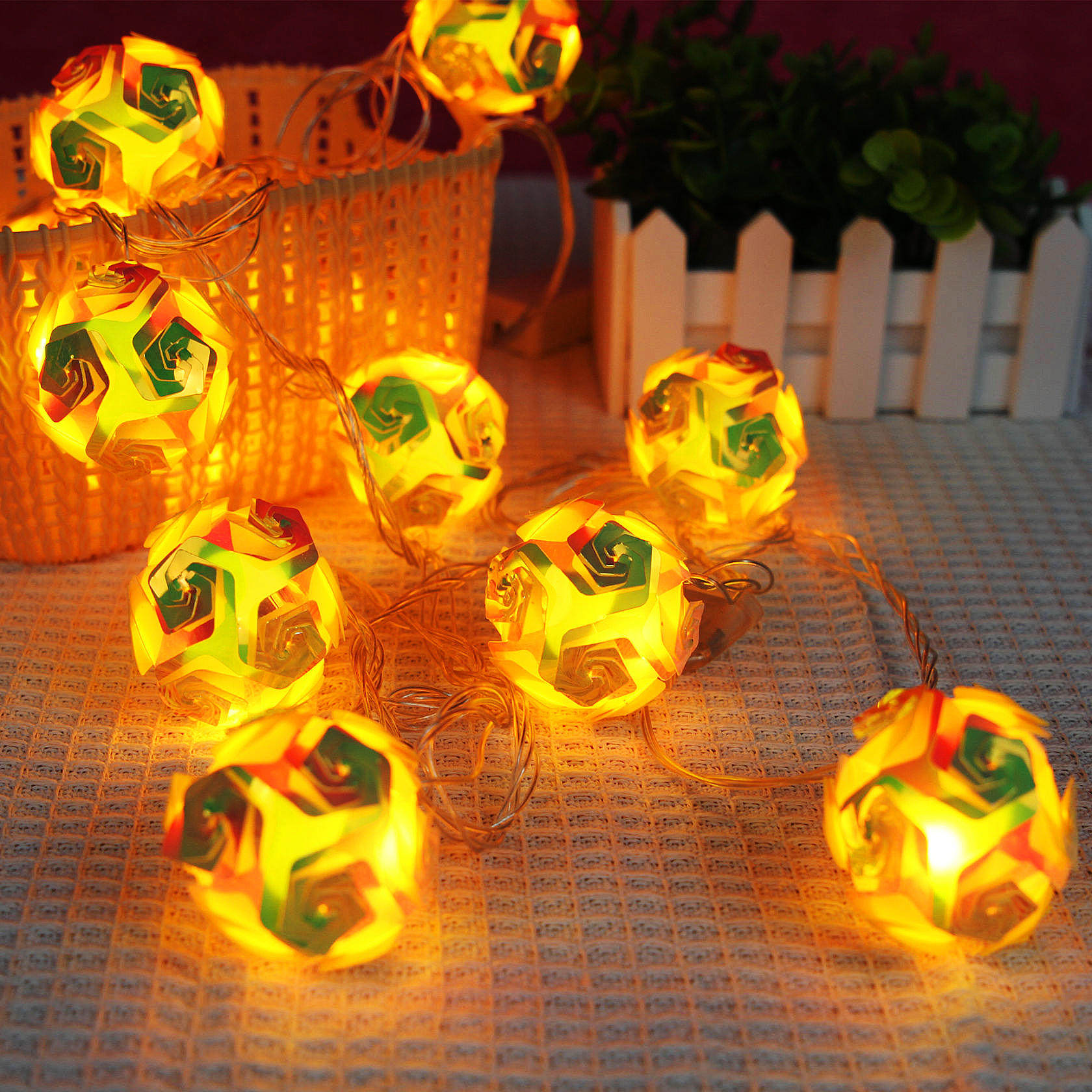 Crystal ball light LED lantern light string flash light net red girl heart bedroom handmade decoration romantic arrangement ball light