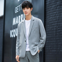 Casual blazer mens loose spring and summer thin Hong Kong style Ruffian handsome Korean trend small suit suit suit jacket