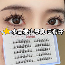 Transparent crystal stem ultra-thin little devil false eyelashes segmented natural curling eye thick quality eyelash fairy