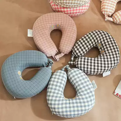 Wash cotton sweet buckwheat shell U-shaped pillow buckwheat plane travel car pillow afternoon rest pillow removable and washable pillow neck protection
