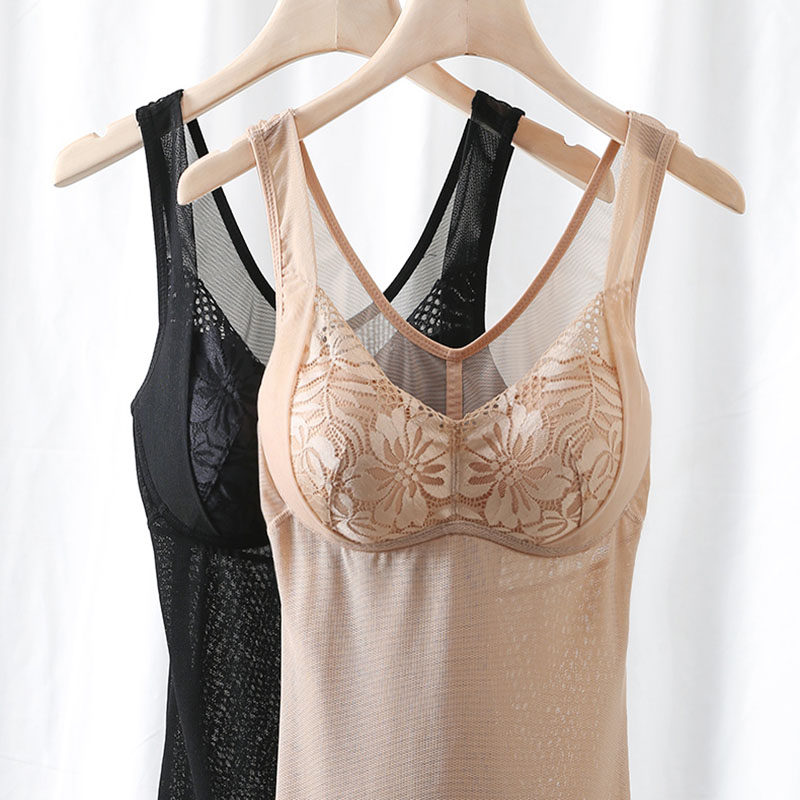 Shapewear women's thin section close-fitting breathable chest pad gathered seamless body shape belly comfortable sexy vest top