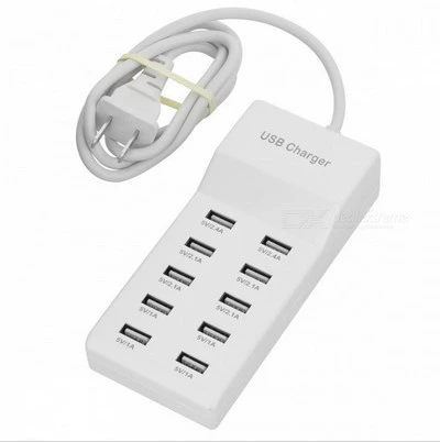 Bộ sạc nhanh 10 cổng USB đa cổng 10A Máy tính bảng điện thoại di động Android ổ cắm thông minh phích cắm sạc nhanh xốp 2.4A - Khác