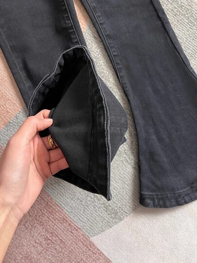 Black horseshoe jeans for women 2025 new autumn small high-waist slim slim floor-length slightly flared pants