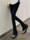 Black Horseshoe Pants Women's Autumn and Winter 2025 New High Waisted Slim Fit Small Floor-Mopping Velvet Micro-flare Jeans
