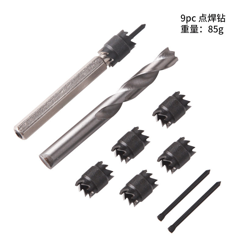 9pc spot welding drill pack with an electric welded drill tile batch shock drill drill drill hole handle