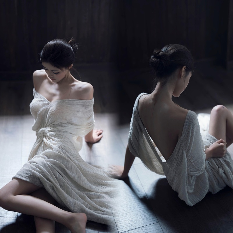 Photo Studio's New Cool and Beautiful Theme Backless Dress, Zen Style, Simple, Cool and High-End Art Photo Dress