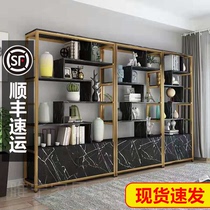 Partition creative modern simple bookshelf storage combination Living room Floor-to-ceiling office Multi-layer simple display cabinet