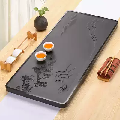 Stone art craftsman whole piece natural Wujin Stone tea tray household stone Tea Sea Black Gold Stone tea table stone tray custom