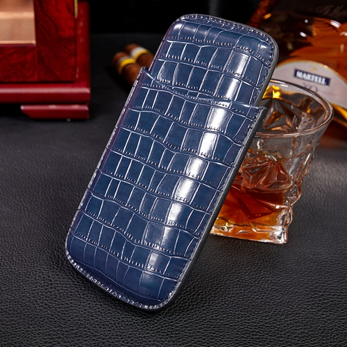 Портативный кожаный чехол, ножницы, комплект, портсигар, из натуральной кожи, крокодиловый принт, 3 шт