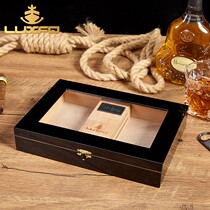 LUXFO Langyou humidor humidor cedar piano paint transparent skylight electronic hygrometer humidor