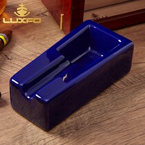 LUXFO Langyou cigar ashtray single cigarette slot blue ceramic home living room decoration ornaments private cigar cup