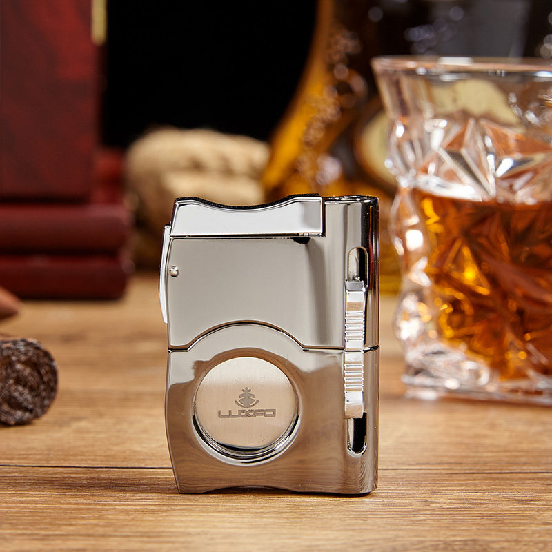 LUXFO Langyou orbital metal single blade cigar drill portable three-in-one multi-functional cigar cutter gift box