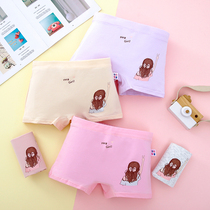 Teenage Girl Pants Pure Cotton Flat Corner Junior High School High School Girl Adolescence Girl 18-year-old all-cotton CUHK Scout Cartoon Four-corner Pants