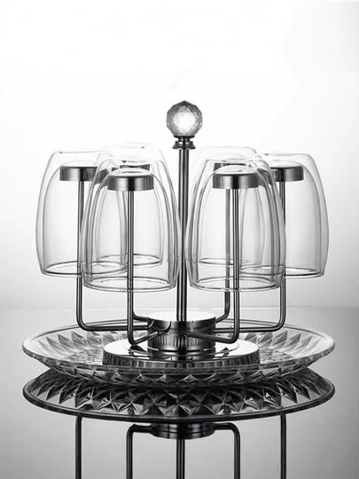 German Light Luxury Cup Holder, Draining Storage Rack, Inverted Rack, Tea Cup Holder, Wine Glass Holder, Glass Tray for Home Use