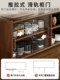 Light Luxury Solid Wood Dust-Proof Cup Holder Tea Set Storage Cabinet Desktop Cup Holder for Water Cups and Coffee Cups Dining Table High-End Storage Rack