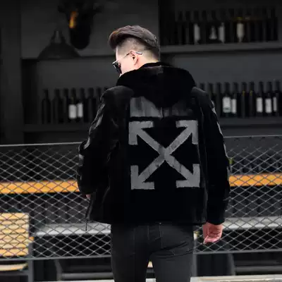 Mink coat men whole mink seal fashion personality mink fur coat male mink fur slim Atmosphere Simple