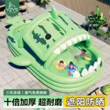 Надувной бассейн «Акула», детский дом, детский навес от солнца и солнцезащитный крем, большой семейный бассейн