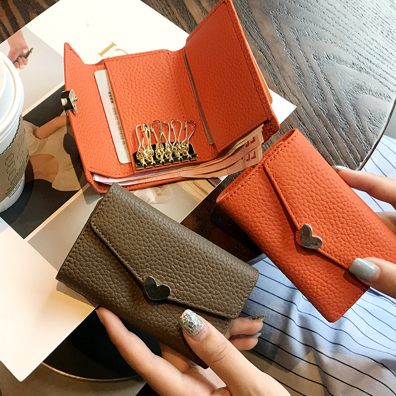 Key Bag Wallet Woman Two-in-one Body Card Bag Small Net Red Key Contained Genuine Leather Large Capacity Cow Leather Multifunction