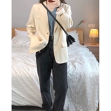 Демисезонный короткий пиджак классического кроя для отдыха, в корейском стиле, подходит для подростков